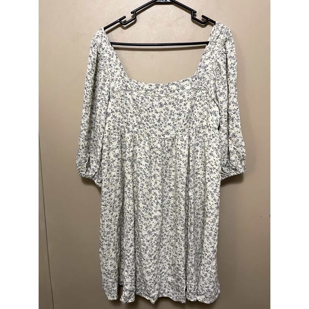 Denim & Supply Ralph Lauren Puff Sleeve Cutout Mini Boho Cottagecore Milkmaid L